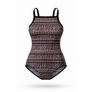 Miraclesuit Animal Print One Piece Swimsuit Tummy Control High Neck Slimming Siz